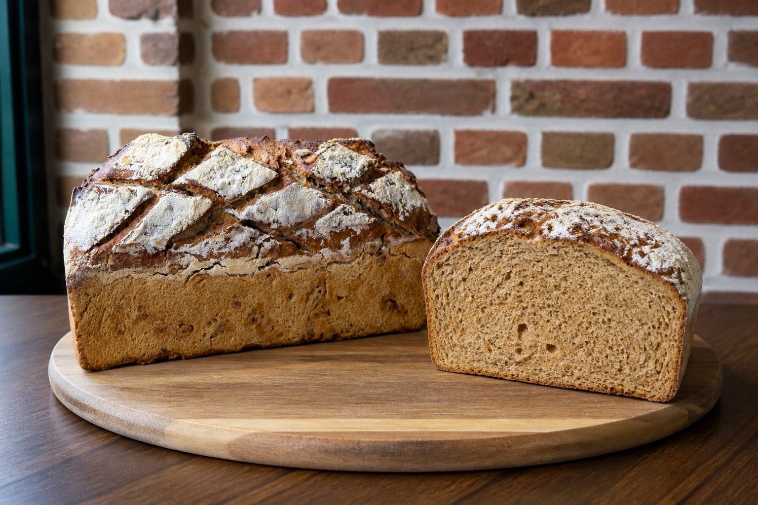 Pain rustique Bertote entier et tranché